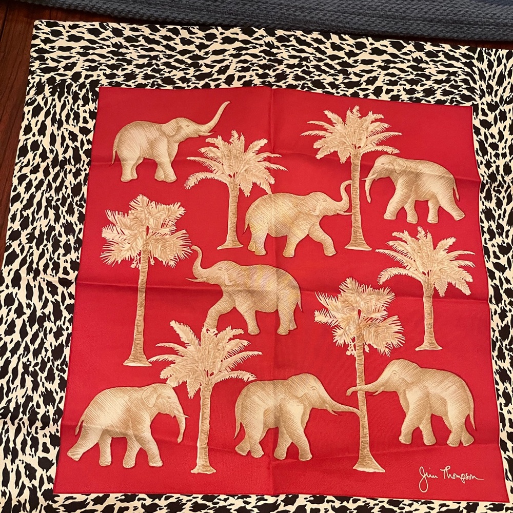 Jim Thompson Red and Black Animal Print 100% silk pillow sham